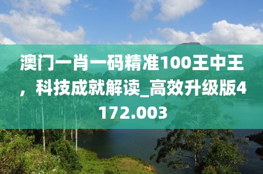 澳門一肖一碼精準100王中王，科技成就解讀_高效升級版4172.003