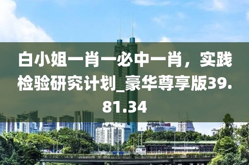 白小姐一肖一必中一肖，實(shí)踐檢驗(yàn)研究計(jì)劃_豪華尊享版39.81.34