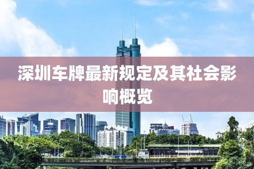 深圳車牌最新規(guī)定及其社會影響概覽