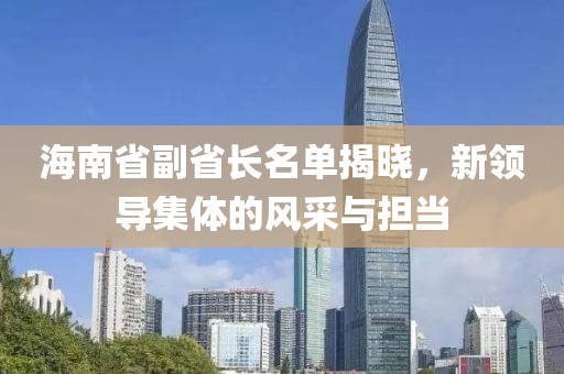 海南省副省長名單揭曉，新領(lǐng)導(dǎo)集體的風(fēng)采與擔(dān)當(dāng)