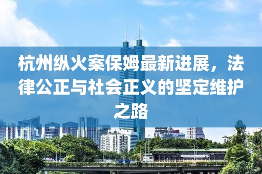 杭州縱火案保姆最新進(jìn)展，法律公正與社會正義的堅定維護(hù)之路
