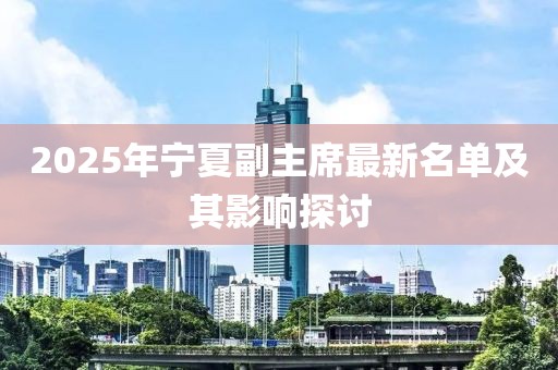 2025年寧夏副主席最新名單及其影響探討
