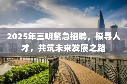 2025年三明緊急招聘，探尋人才，共筑未來發(fā)展之路
