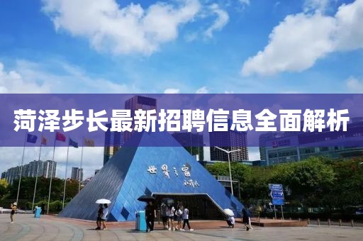 菏澤步長最新招聘信息全面解析