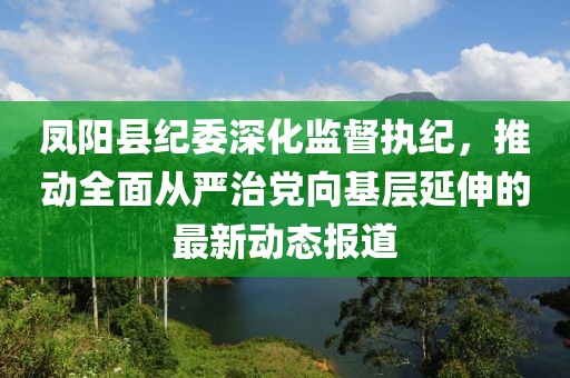 鳳陽縣紀委深化監(jiān)督執(zhí)紀，推動全面從嚴治黨向基層延伸的最新動態(tài)報道