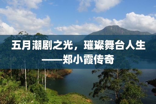 五月潮劇之光，璀璨舞臺(tái)人生——鄭小霞傳奇