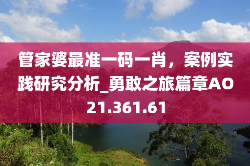 管家婆最準(zhǔn)一碼一肖，案例實(shí)踐研究分析_勇敢之旅篇章AO21.361.61