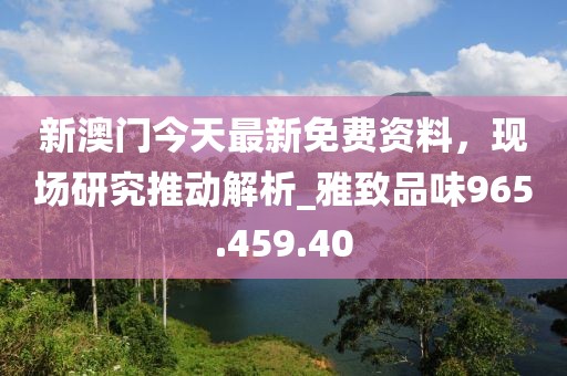 新澳門(mén)今天最新免費(fèi)資料，現(xiàn)場(chǎng)研究推動(dòng)解析_雅致品味965.459.40