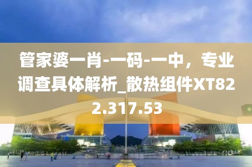 管家婆一肖-一碼-一中，專業(yè)調(diào)查具體解析_散熱組件XT822.317.53