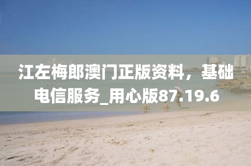 江左梅郎澳門正版資料，基礎(chǔ)電信服務(wù)_用心版87.19.6